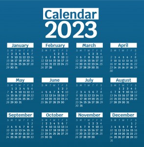 Blue gradient calendar 2023