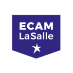 Logo Ecam LaSalle sans fond dans les tons bleu marine et blanc